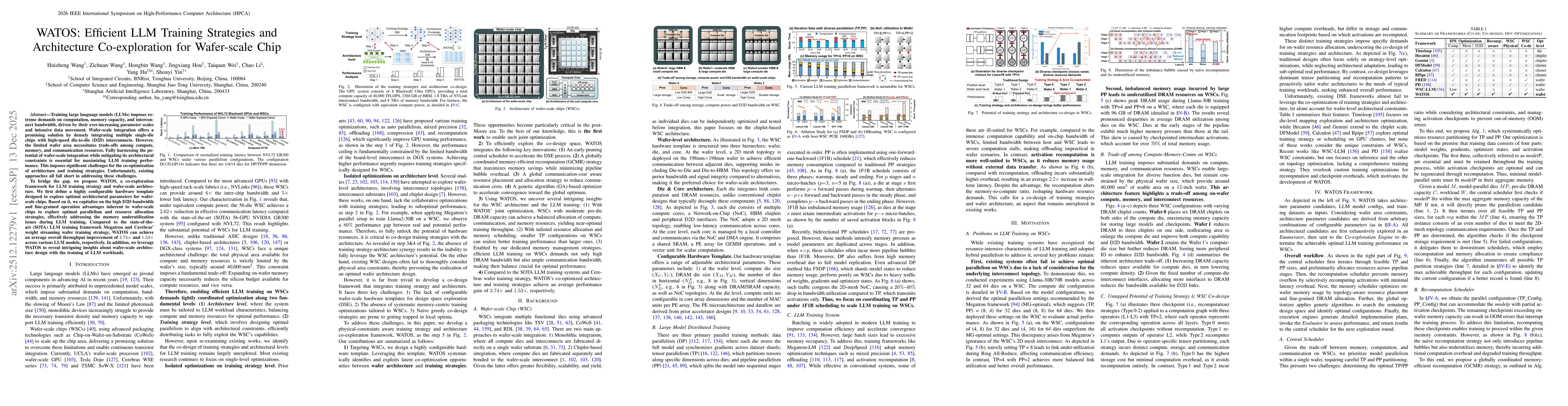 Thumbnail for WATOS: Efficient LLM Training Strategies and Architecture Co-exploration for Wafer-scale Chip