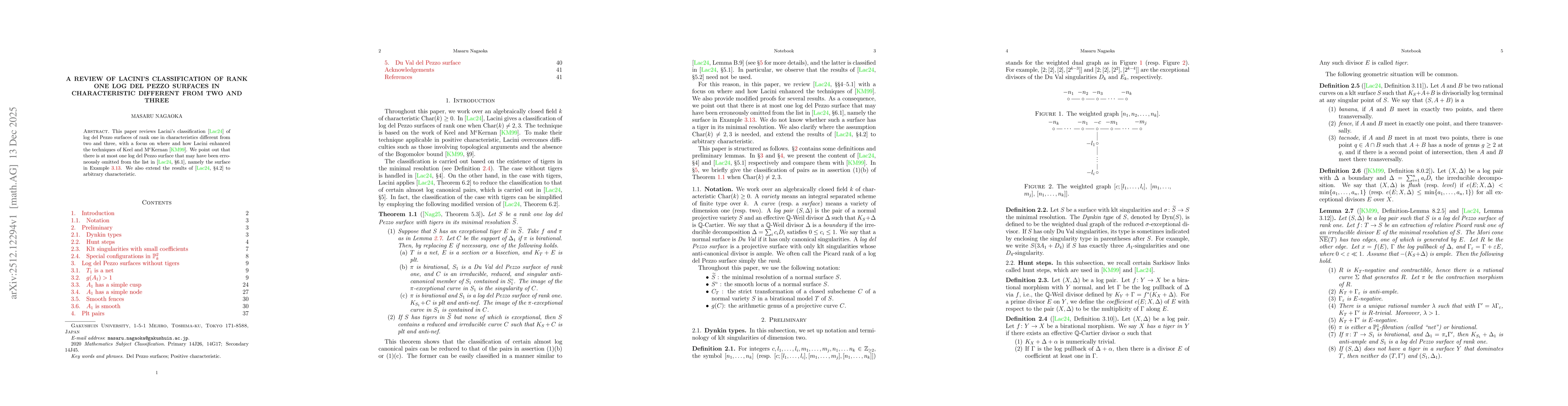 Thumbnail for A review of Lacini's classification of rank one log del Pezzo surfaces in characteristic different from two and three