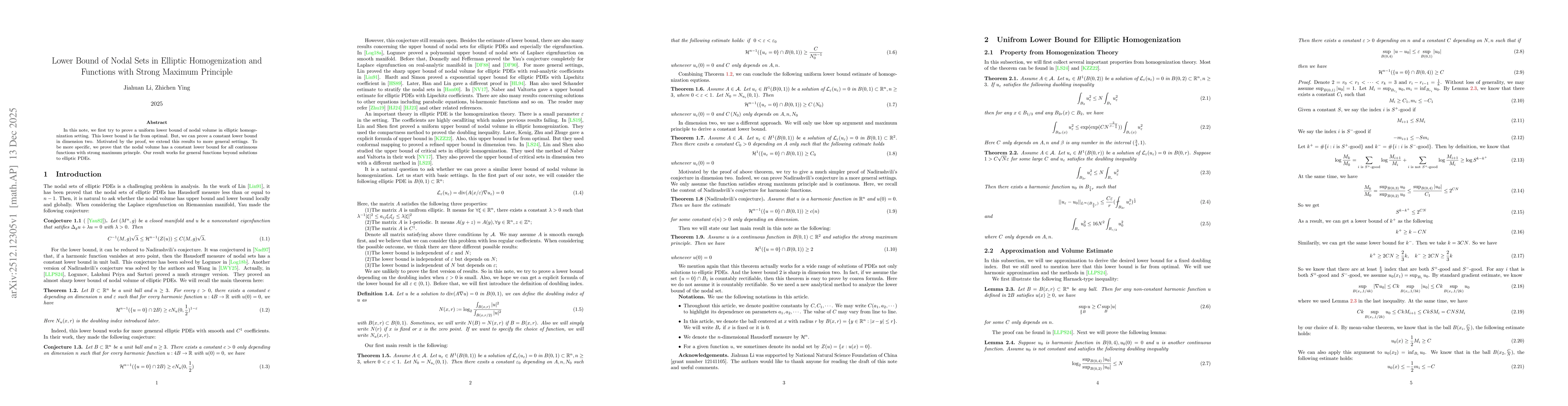 Thumbnail for Lower Bound of Nodal Sets in Elliptic Homogenization and Functions with Strong Maximum Principle
