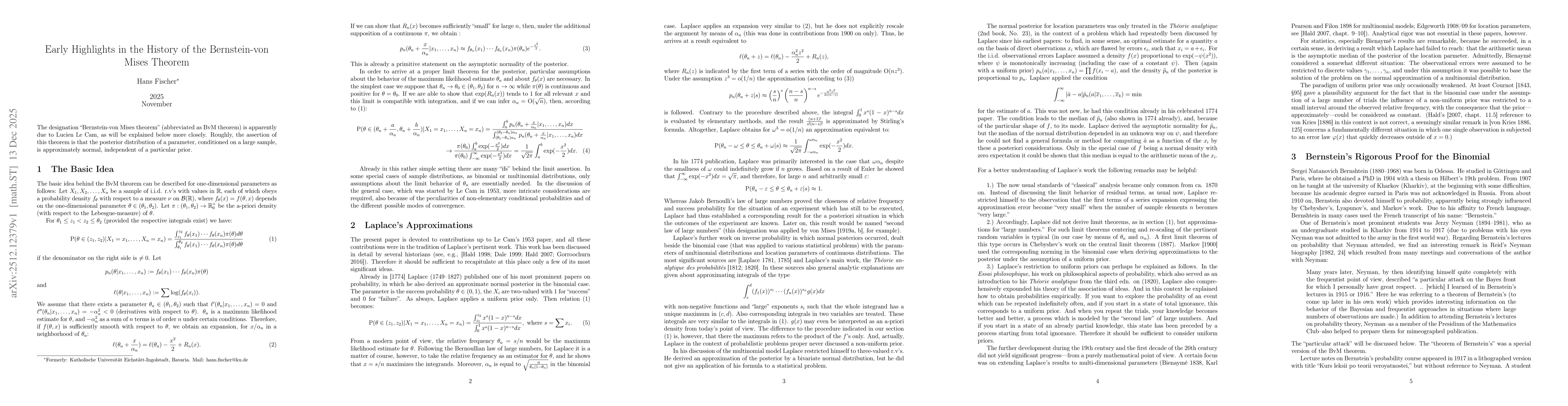 Thumbnail for Early Highlights in the History of the Bernstein-von Mises Theorem