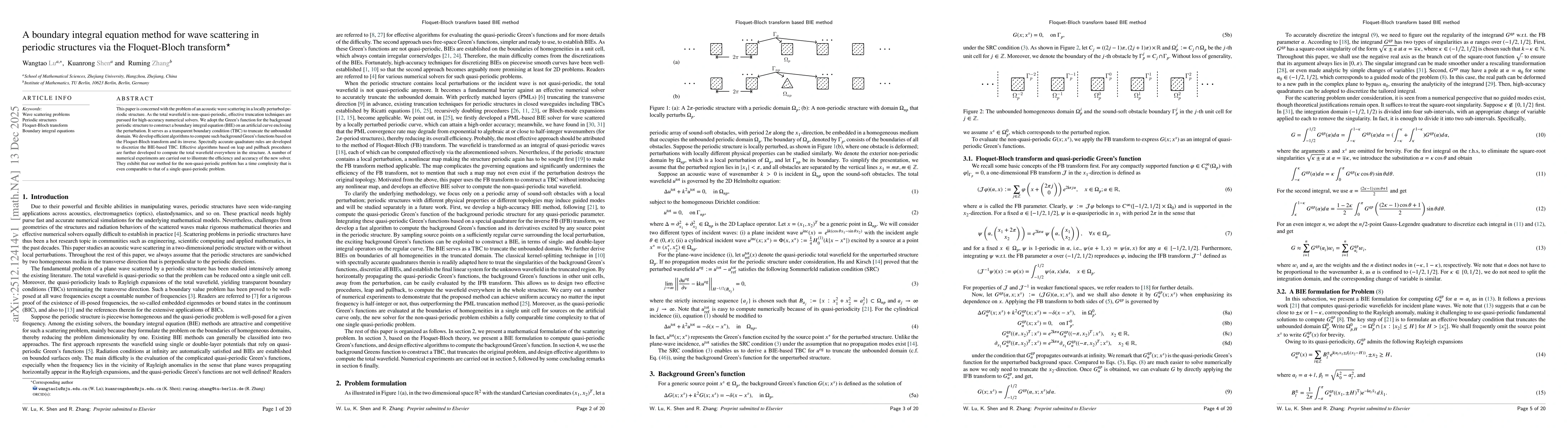 Thumbnail for A boundary integral equation method for wave scattering in periodic structures via the Floquet-Bloch transform
