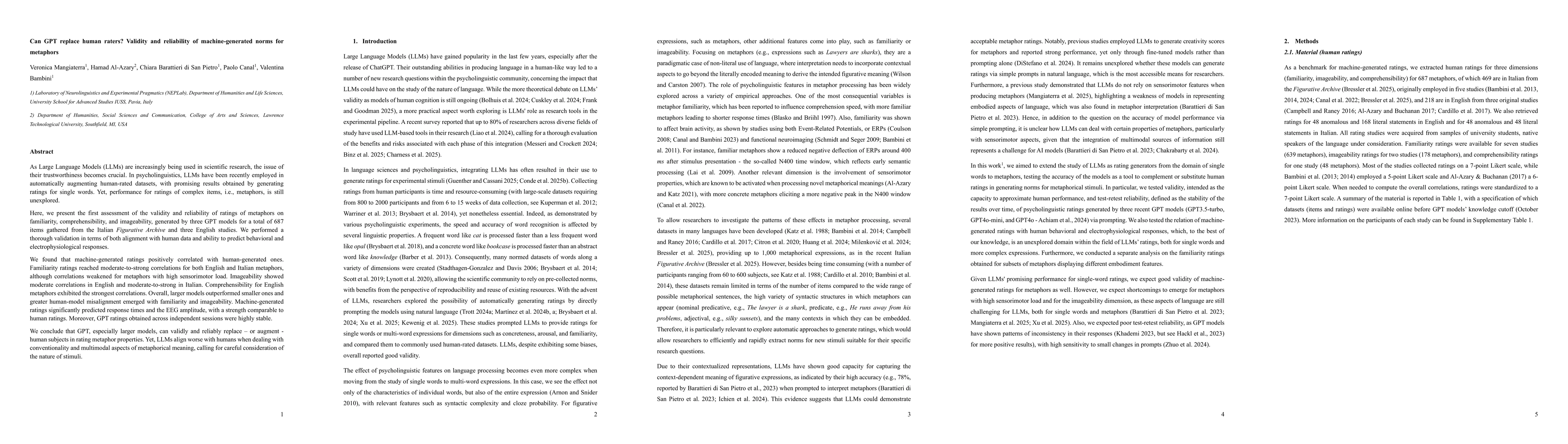 Thumbnail for Can GPT replace human raters? Validity and reliability of machine-generated norms for metaphors