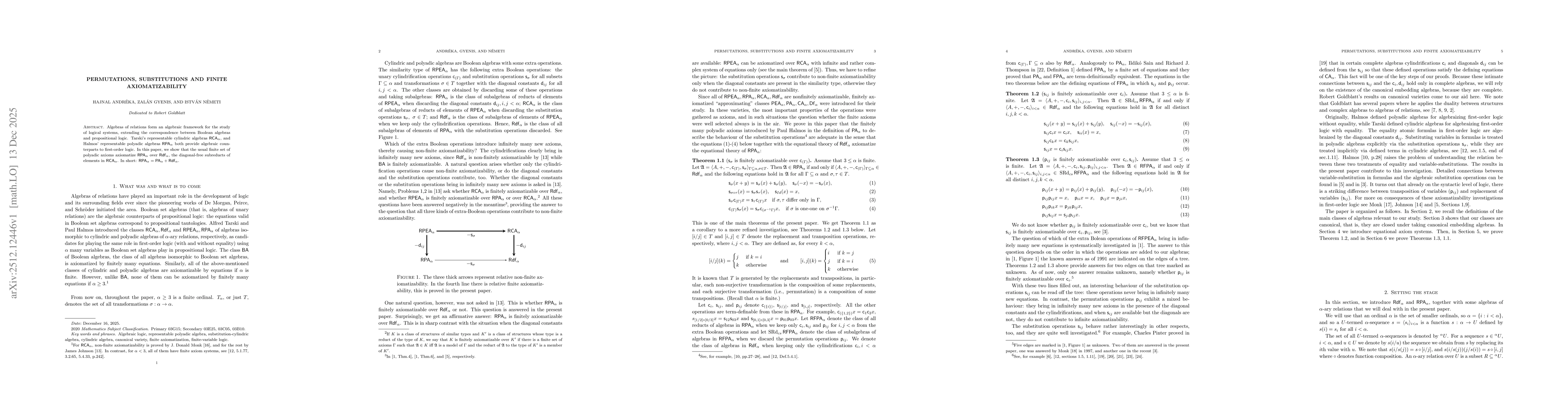 Thumbnail for Permutations, substitutions and finite axiomatizability