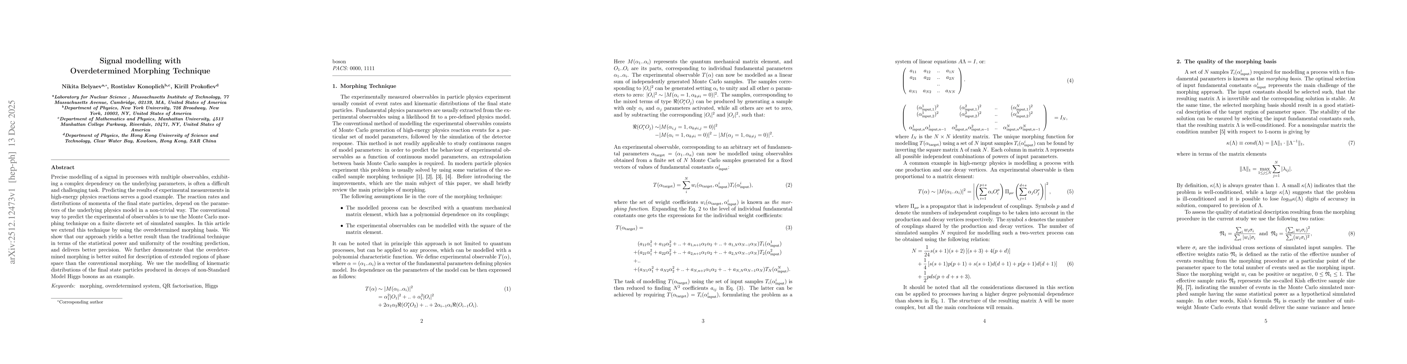 Thumbnail for Signal Modelling with Overdetermined Morphing Technique