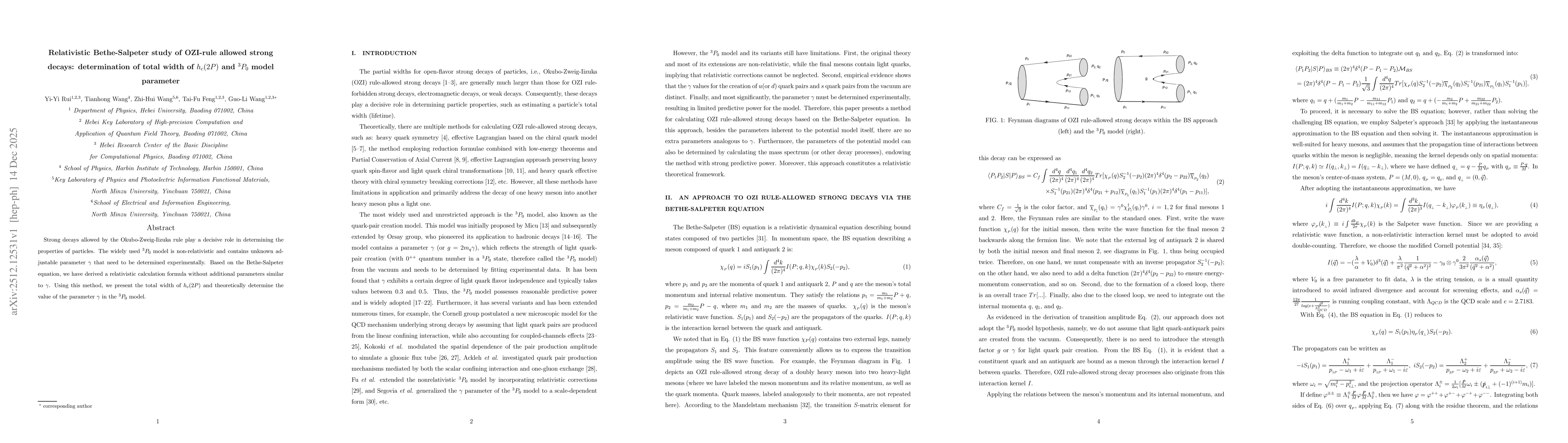Thumbnail for Relativistic Bethe-Salpeter study of OZI-rule allowed strong decays: determination of total width of $h_{c}(2P)$ and $^{3}P_{0}$ model parameter