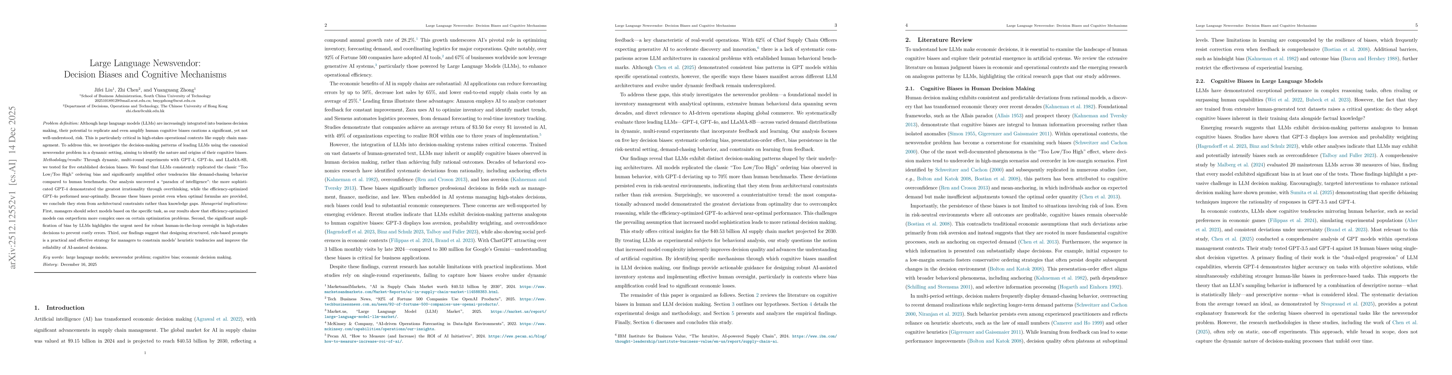 Thumbnail for Large Language Newsvendor: Decision Biases and Cognitive Mechanisms