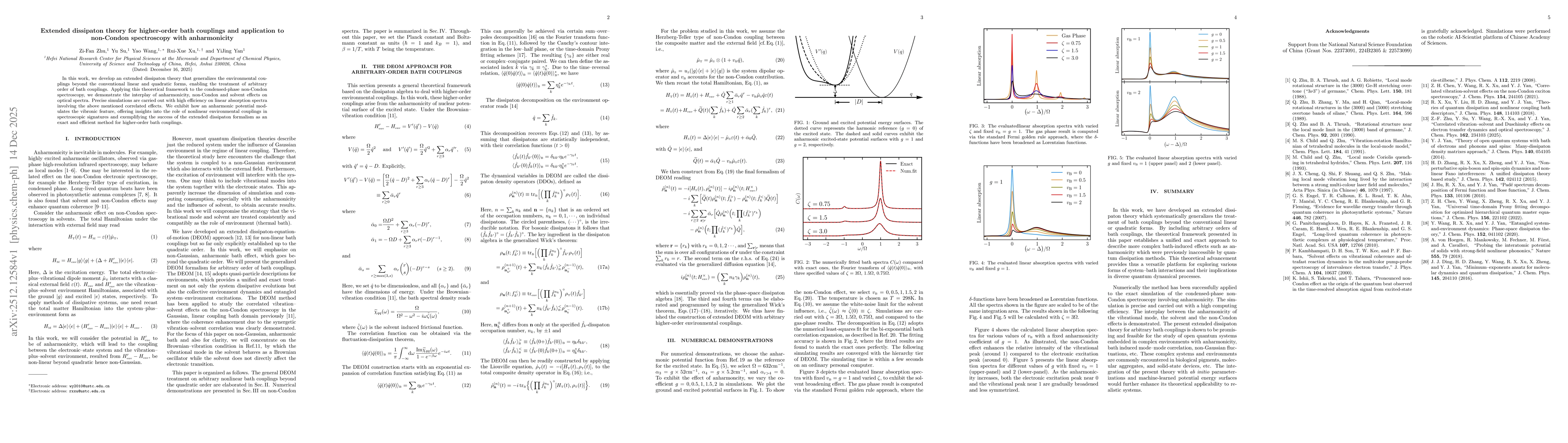 Thumbnail for Extended dissipaton theory for higher-order bath couplings and application to non-Condon spectroscopy with anharmonicity