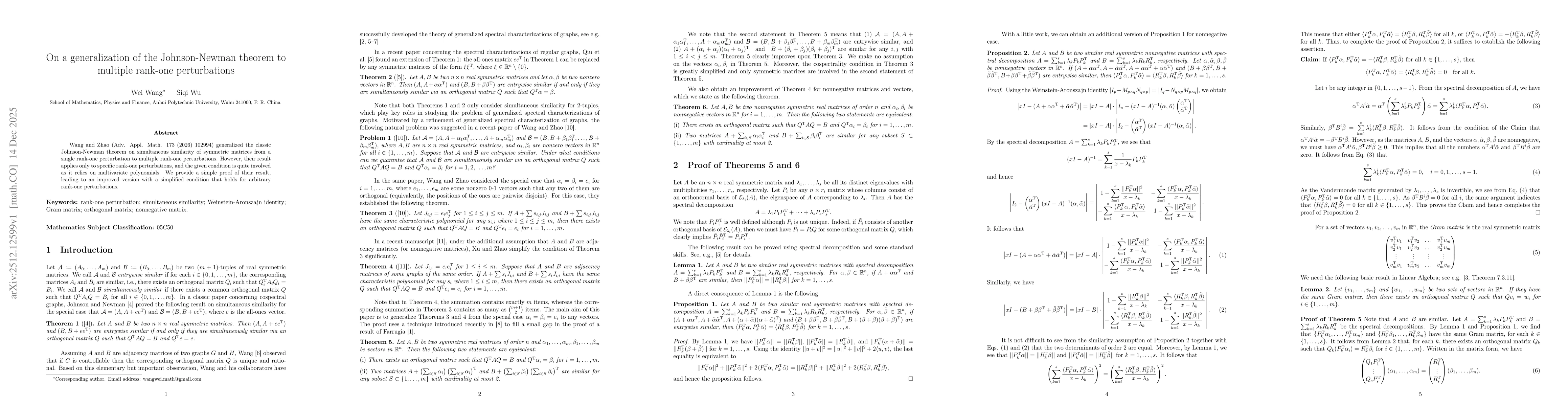 Thumbnail for On a generalization of the Johnson-Newman theorem to multiple rank-one perturbations