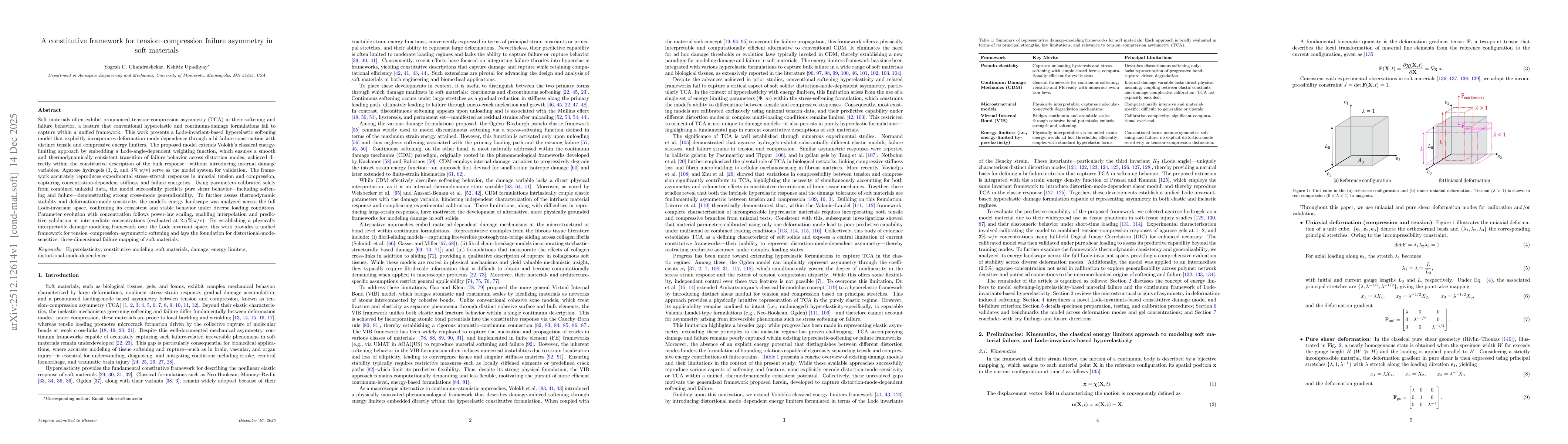 Thumbnail for A constitutive framework for tension-compression failure asymmetry in soft materials