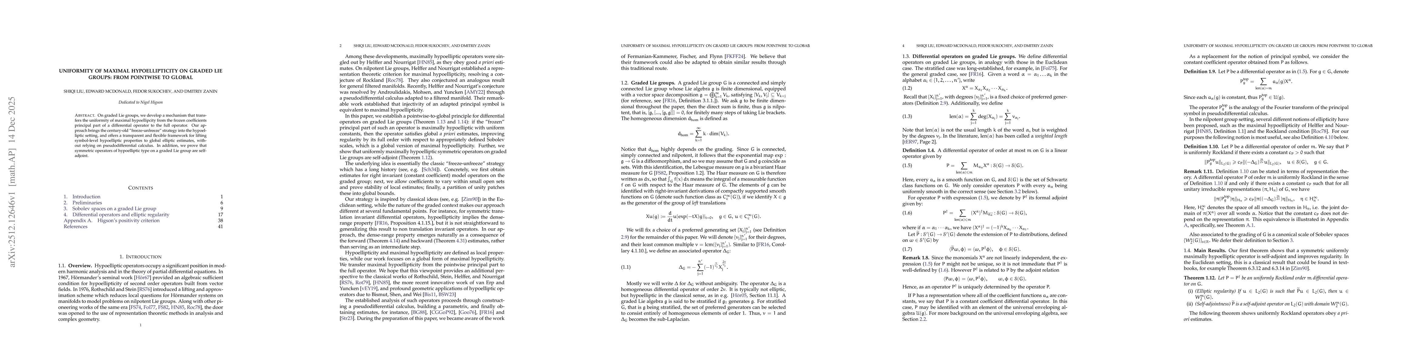 Thumbnail for Uniformity of Maximal Hypoellipticity on Graded Lie Groups: From Pointwise to Global