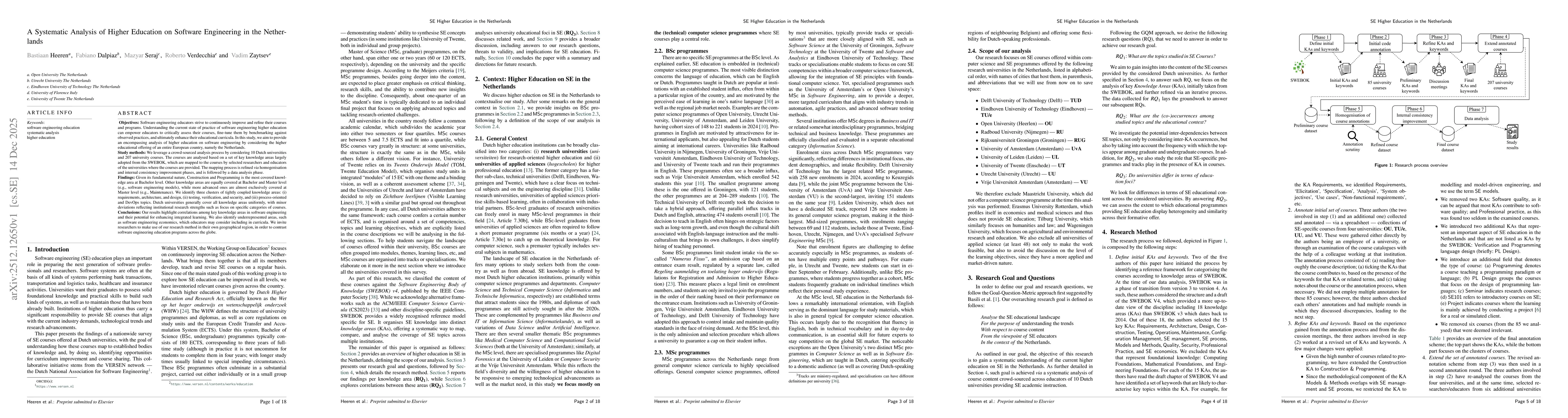 Thumbnail for A Systematic Analysis of Higher Education on Software Engineering in the Netherlands