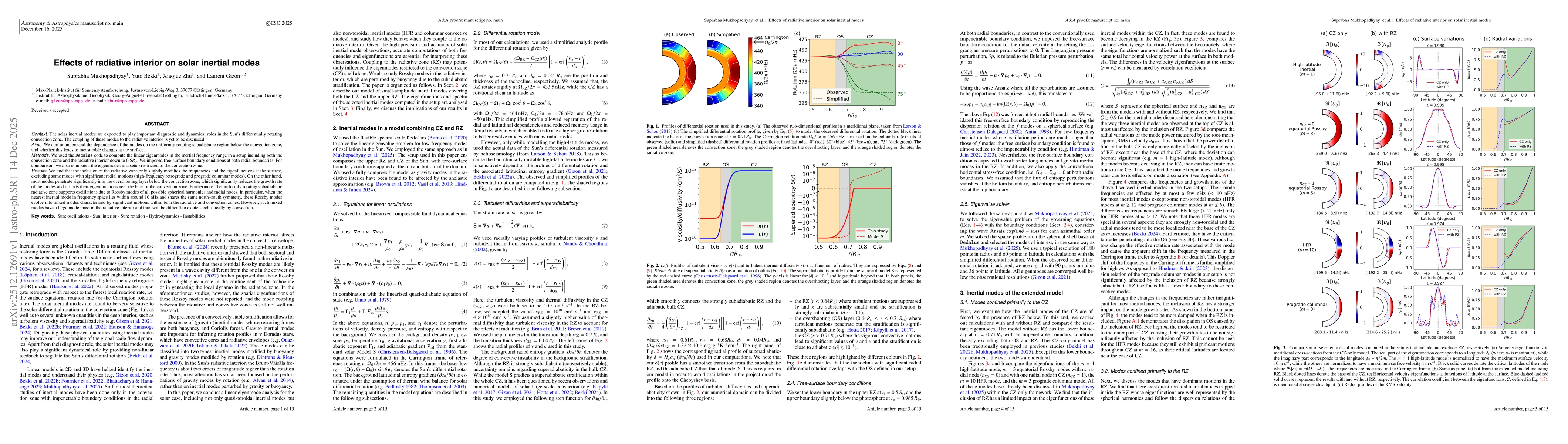 Thumbnail for Effects of radiative interior on solar inertial modes