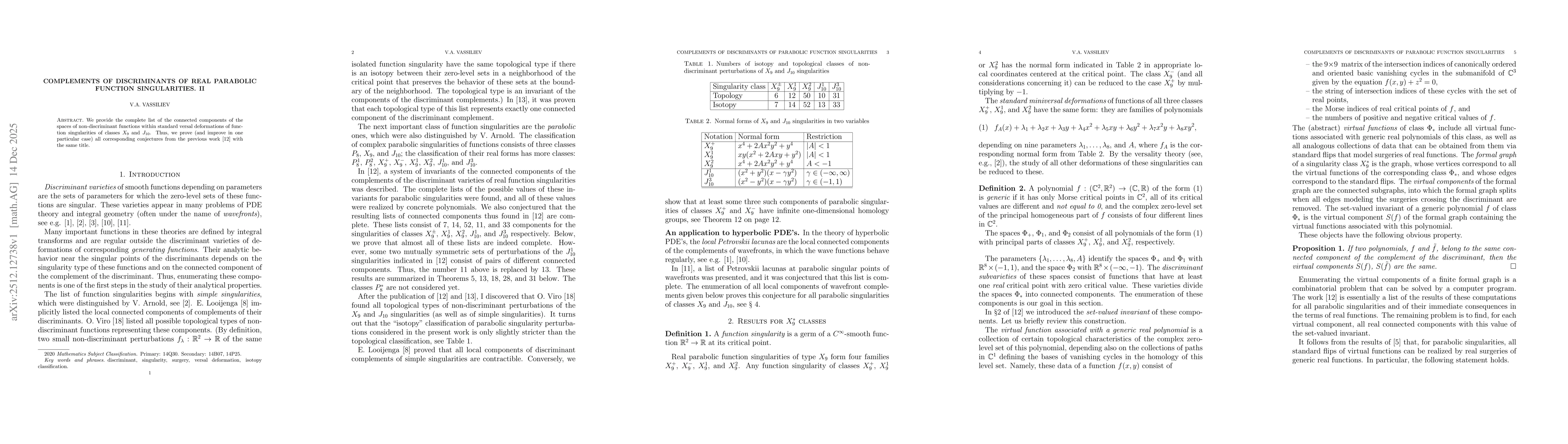 Thumbnail for Complements of discriminants of real parabolic function singularities. II
