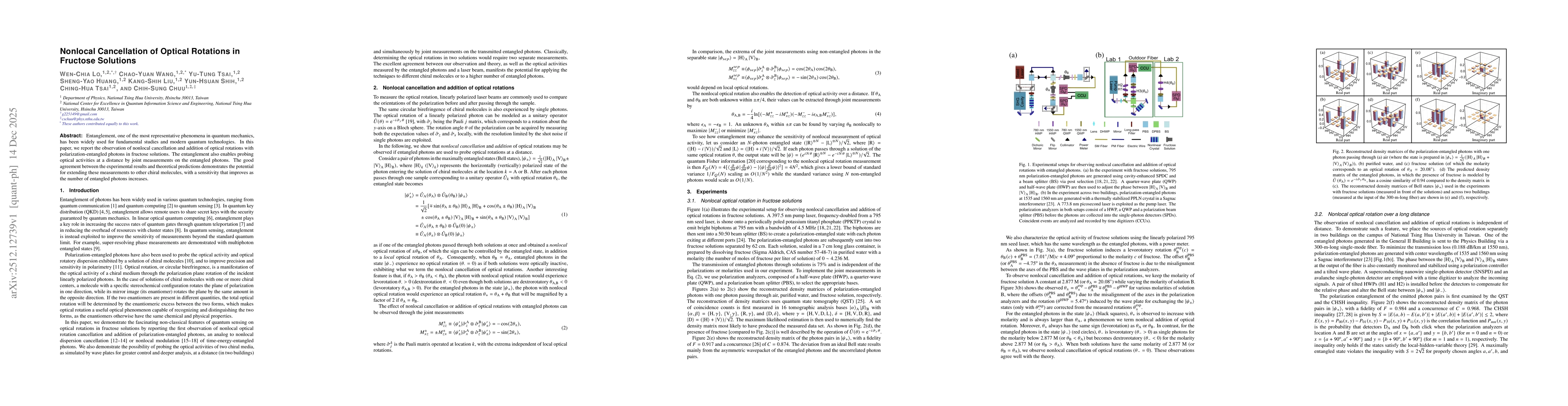 Thumbnail for Nonlocal Cancellation of Optical Rotations in Fructose Solutions
