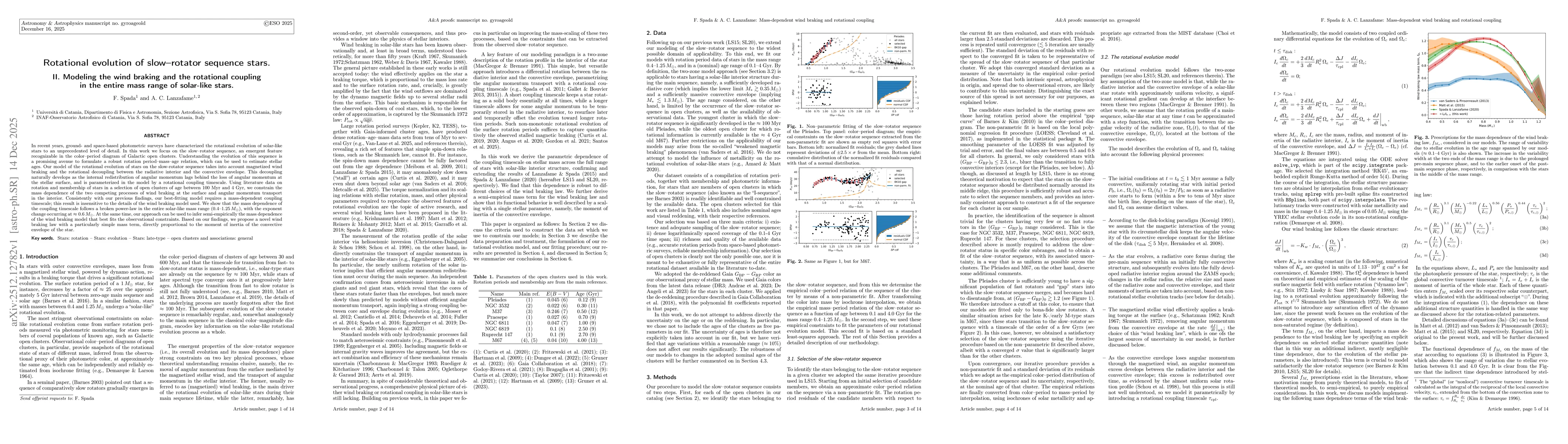 Thumbnail for Rotational evolution of slow-rotator sequence stars. II. Modeling the wind braking and the rotational coupling in the entire mass range of solar-like stars