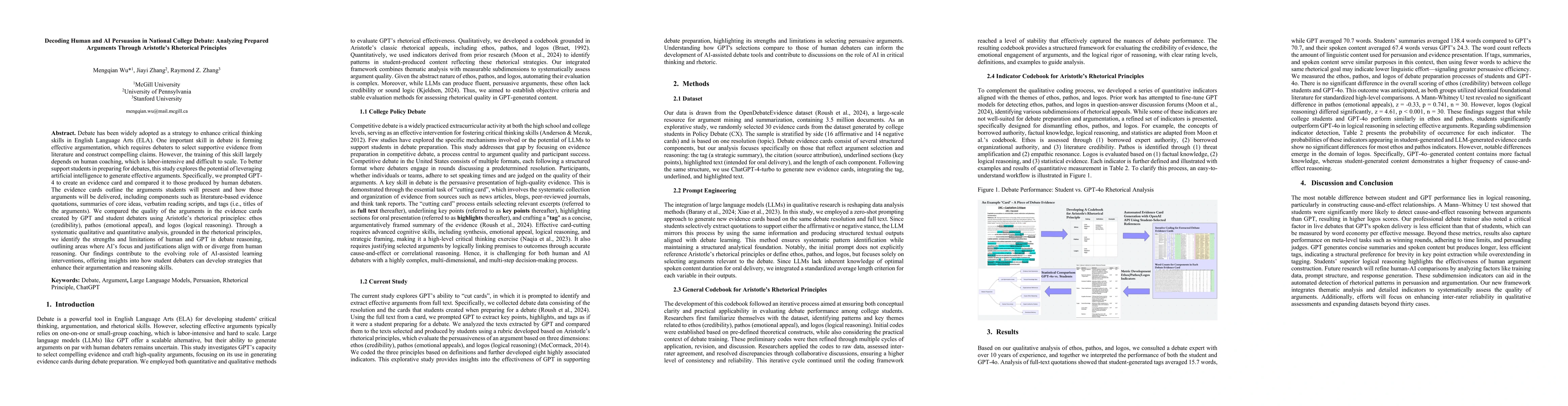 Thumbnail for Decoding Human and AI Persuasion in National College Debate: Analyzing Prepared Arguments Through Aristotle's Rhetorical Principles