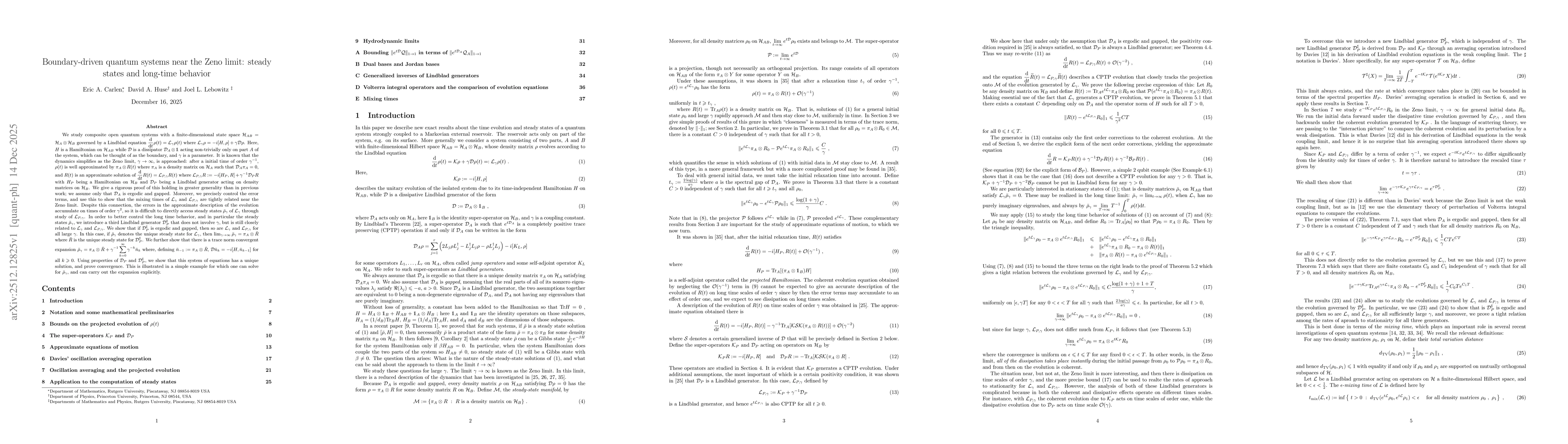 Thumbnail for Boundary-driven quantum systems near the Zeno limit: steady states and long-time behavior