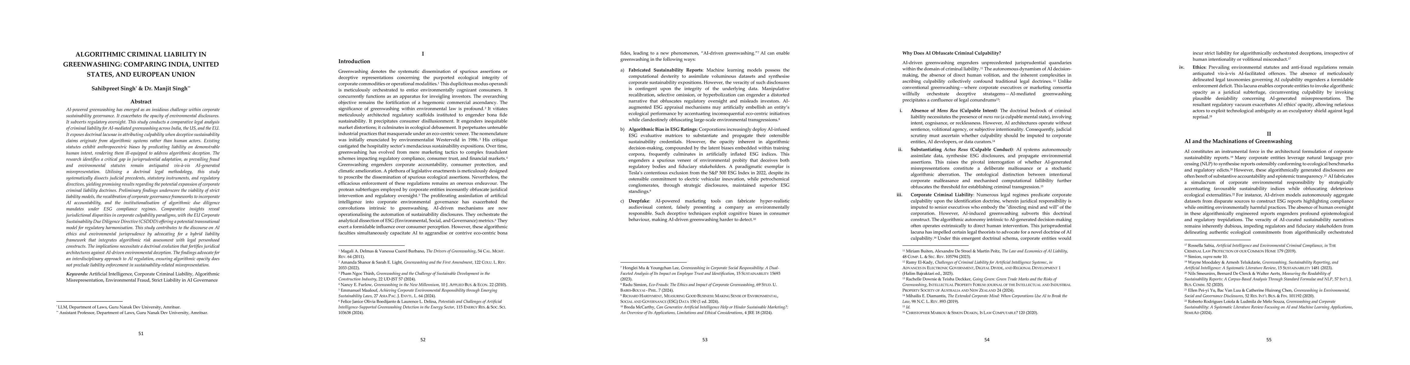 Thumbnail for Algorithmic Criminal Liability in Greenwashing: Comparing India, United States, and European Union