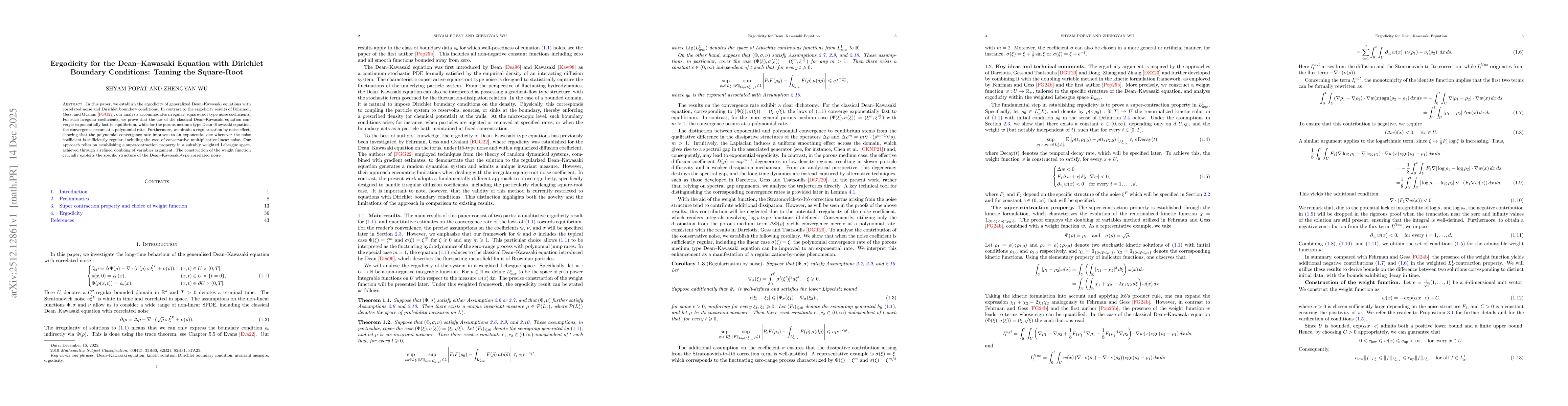 Thumbnail for Ergodicity for the Dean--Kawasaki Equation with Dirichlet Boundary Conditions: Taming the Square-Root