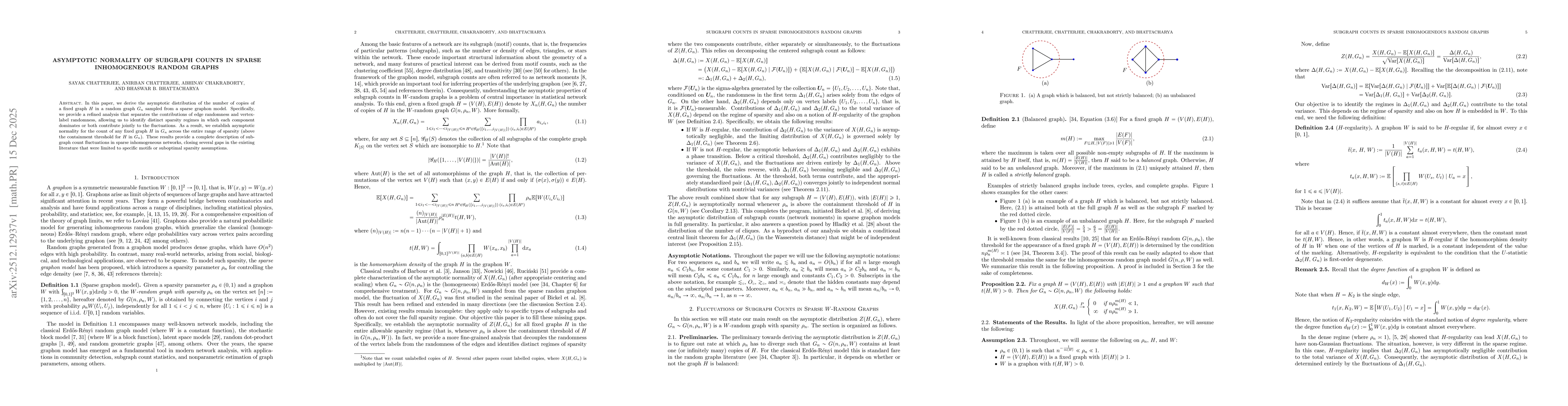 Thumbnail for Asymptotic Normality of Subgraph Counts in Sparse Inhomogeneous Random Graphs