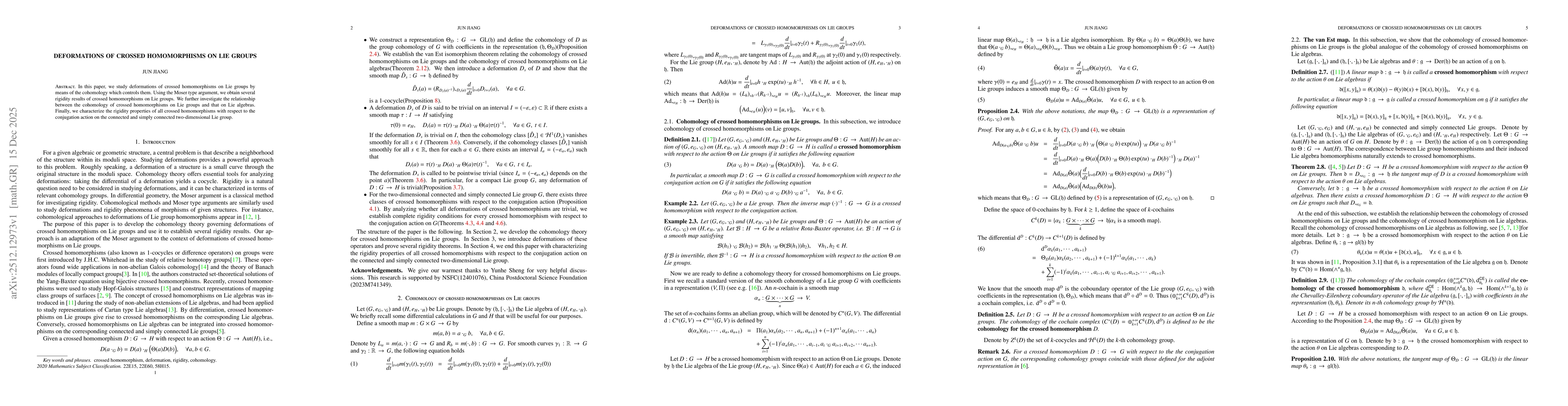Thumbnail for Deformations of crossed homomorphisms on Lie groups