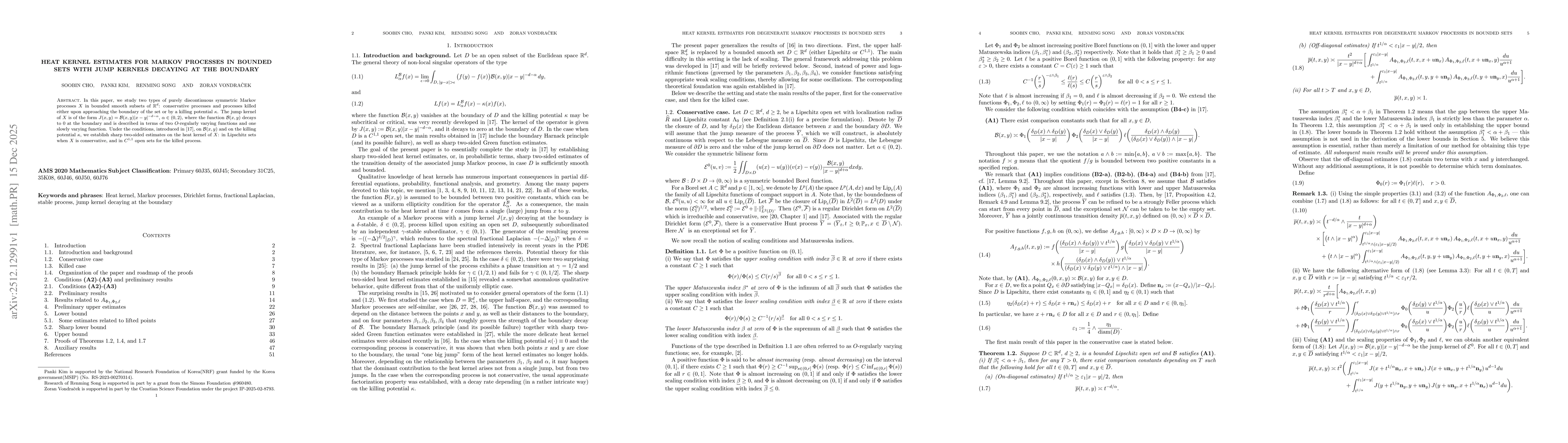 Thumbnail for Heat kernel estimates for Markov processes in bounded sets with jump kernels decaying at the boundary