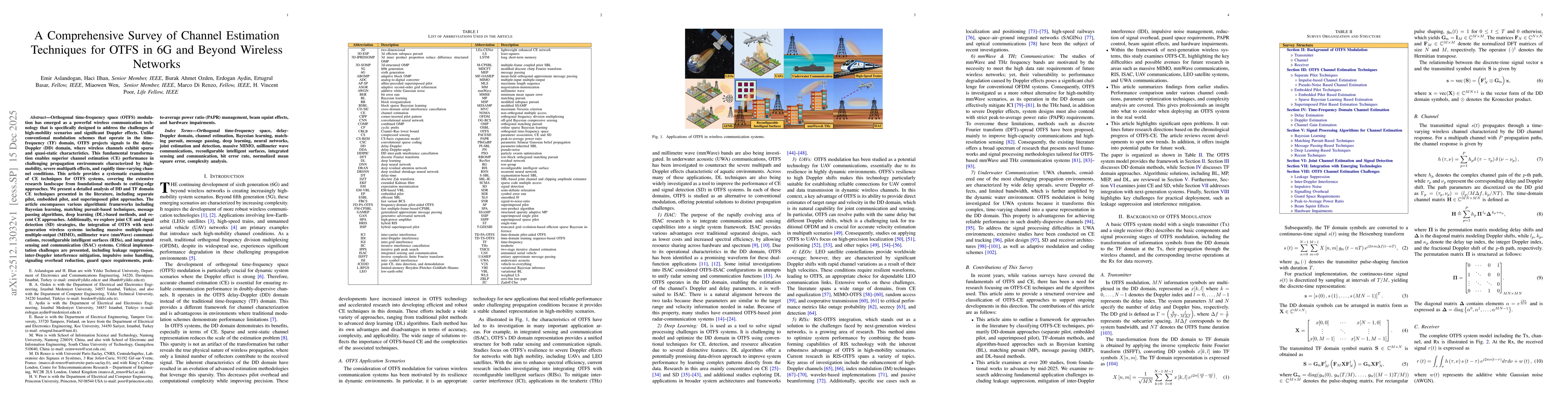Thumbnail for A Comprehensive Survey of Channel Estimation Techniques for OTFS in 6G and Beyond Wireless Networks