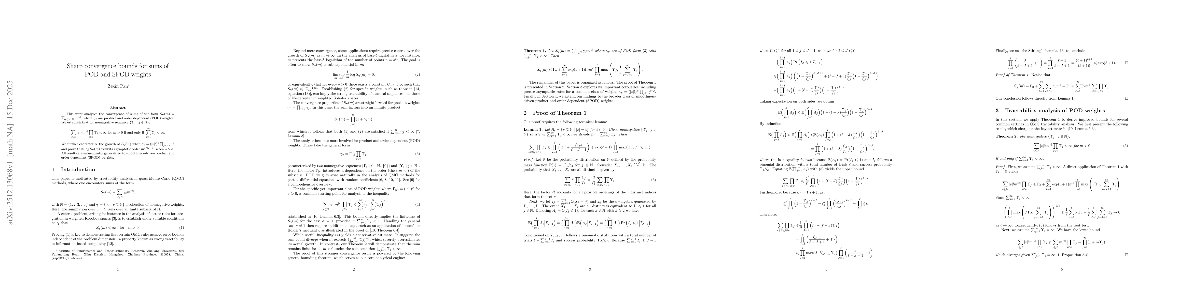 Thumbnail for Sharp convergence bounds for sums of POD and SPOD weights