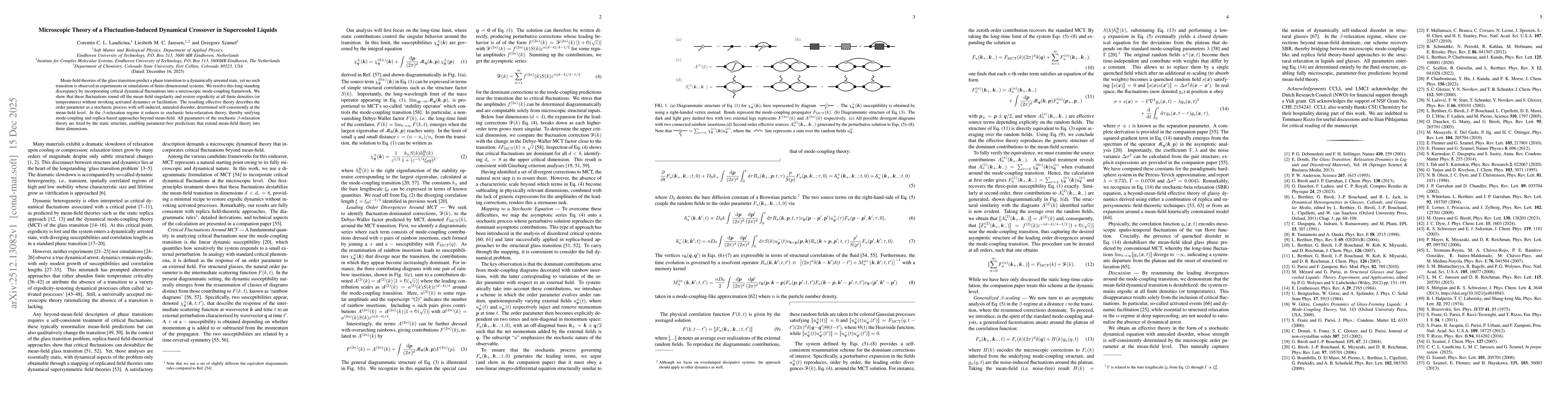 Thumbnail for Microscopic Theory of a Fluctuation-Induced Dynamical Crossover in Supercooled Liquids