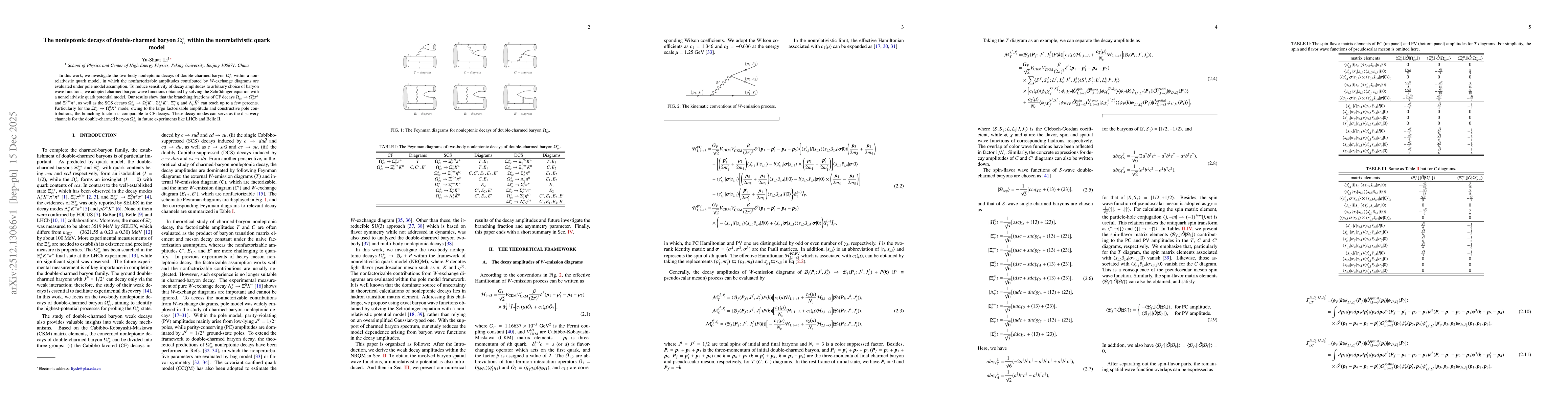 Thumbnail for The nonleptonic decays of double-charmed baryon $Ω_{cc}^{+}$ within the nonrelativistic quark model