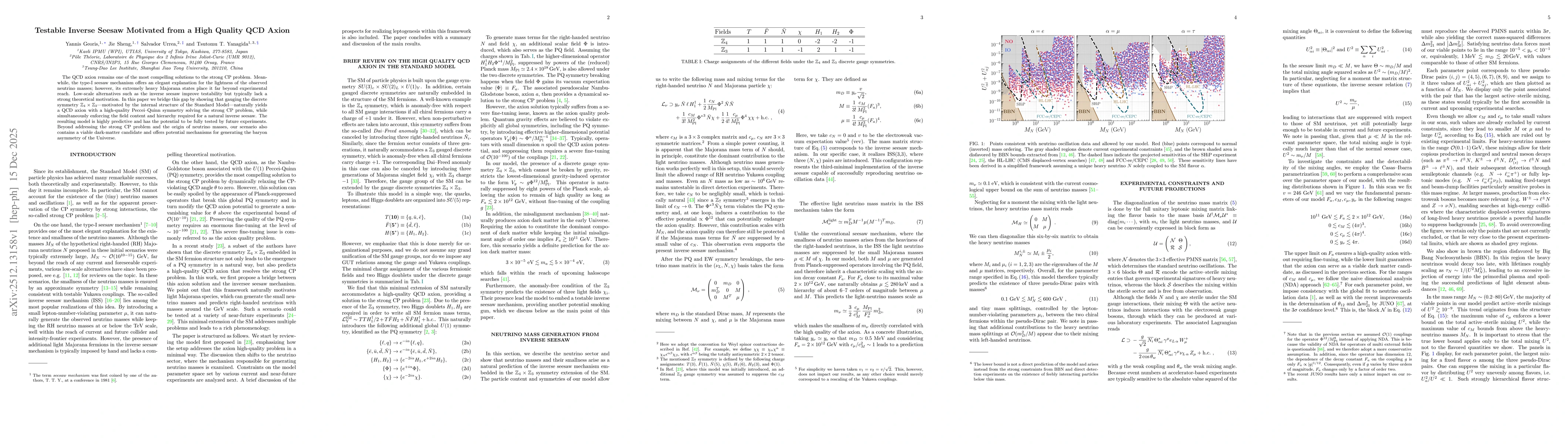 Thumbnail for Testable Inverse Seesaw Motivated from a High Quality QCD Axion