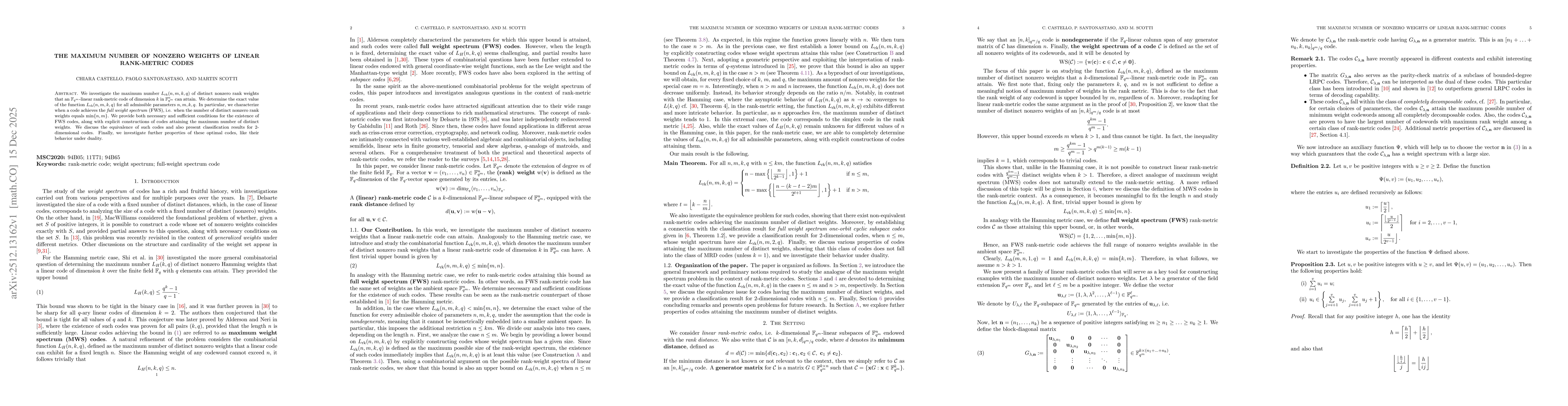 Thumbnail for The maximum number of nonzero weights of linear rank-metric codes