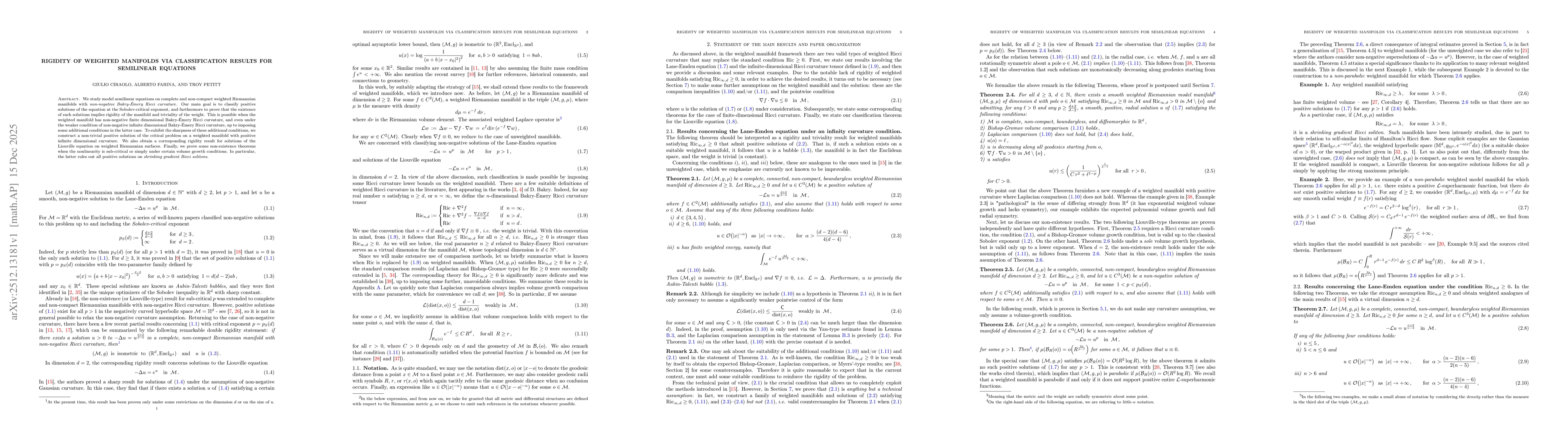 Thumbnail for Rigidity of weighted manifolds via classification results for semilinear equations