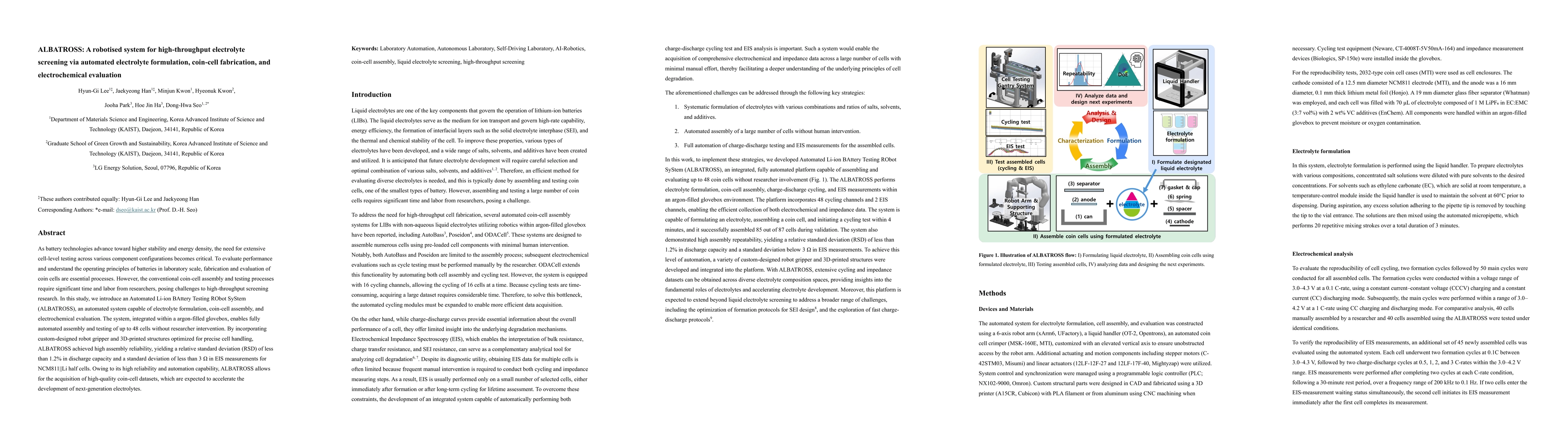 Thumbnail for ALBATROSS: A robotised system for high-throughput electrolyte screening via automated electrolyte formulation, coin-cell fabrication, and electrochemical evaluation