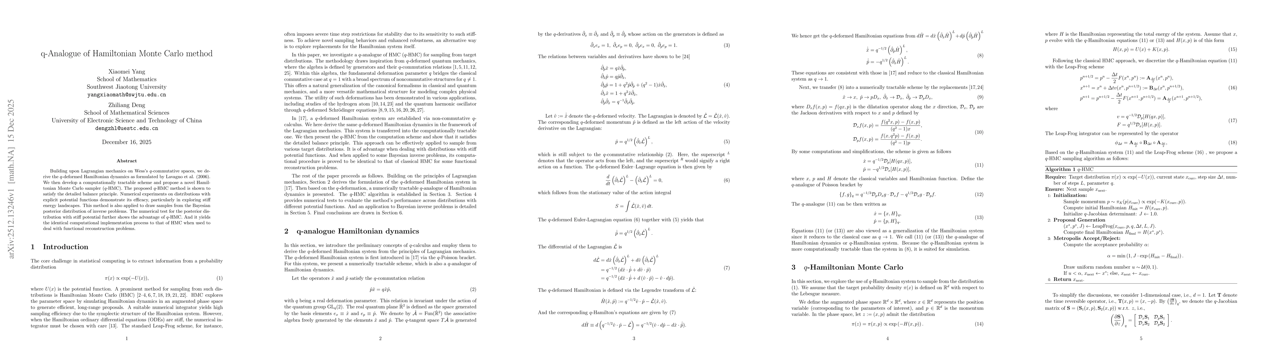 Thumbnail for q-Analogue of Hamiltonian Monte Carlo method