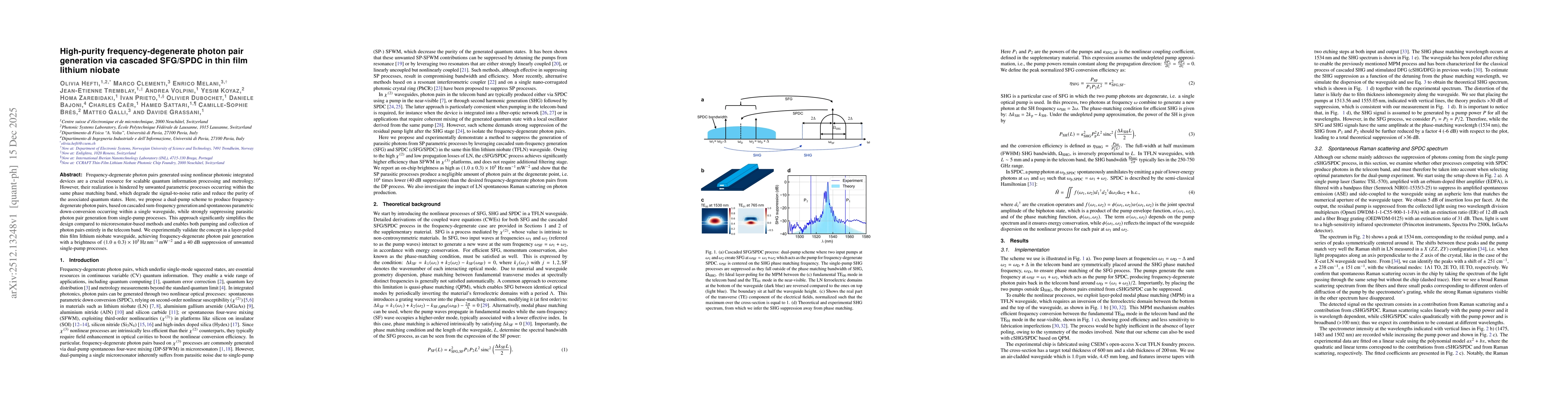 Thumbnail for High-purity frequency-degenerate photon pair generation via cascaded SFG/SPDC in thin film lithium niobate