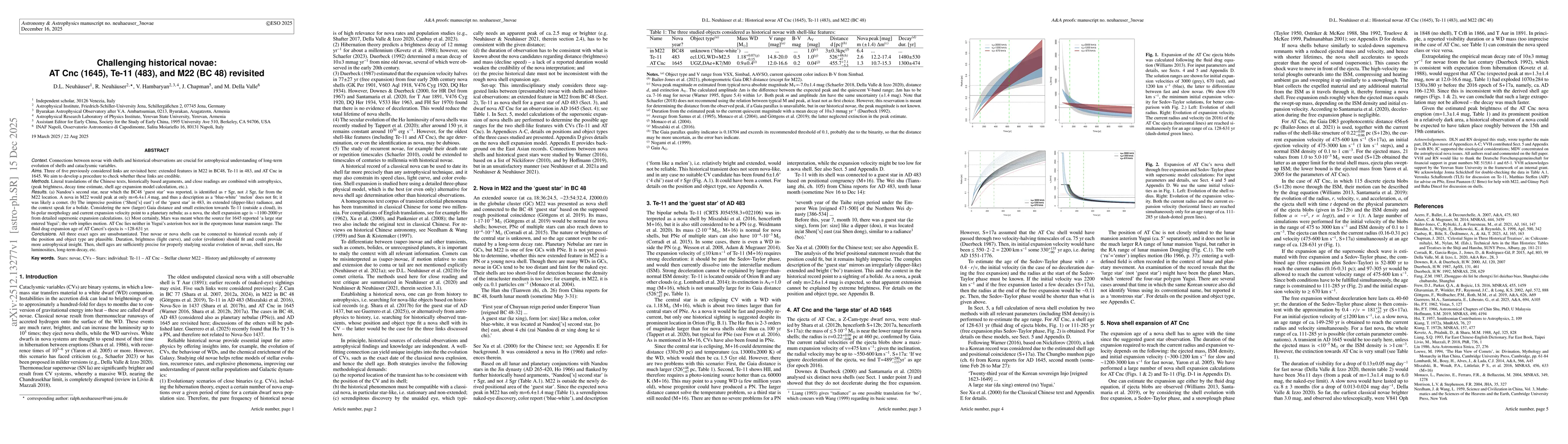 Thumbnail for Challenging historical novae: AT Cnc (1645), Te-11 (483), and M22 (BC 48) revisited