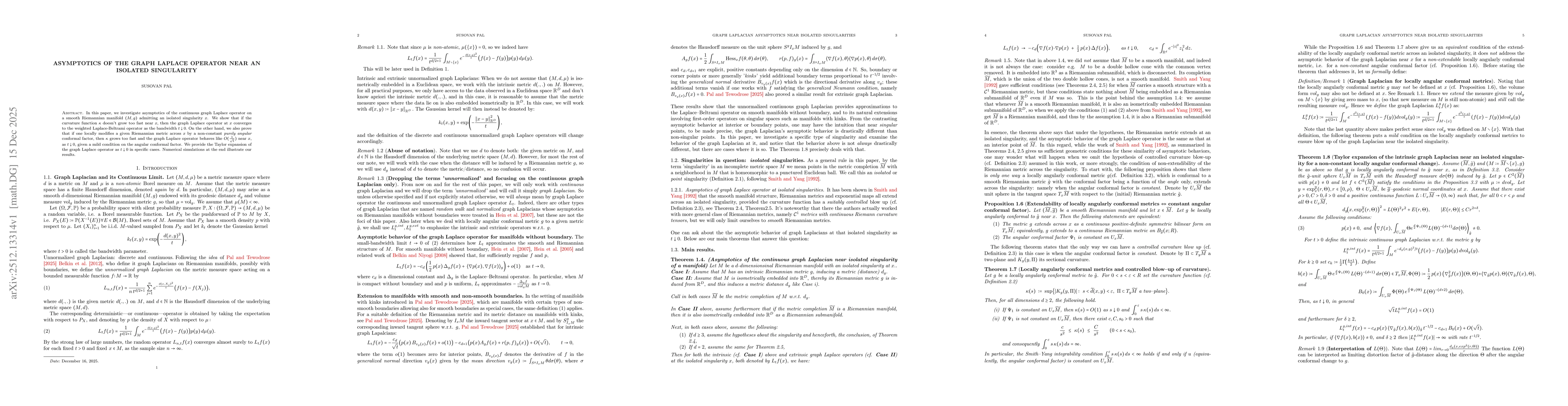 Thumbnail for Asymptotics of the graph Laplace operator near an isolated singularity