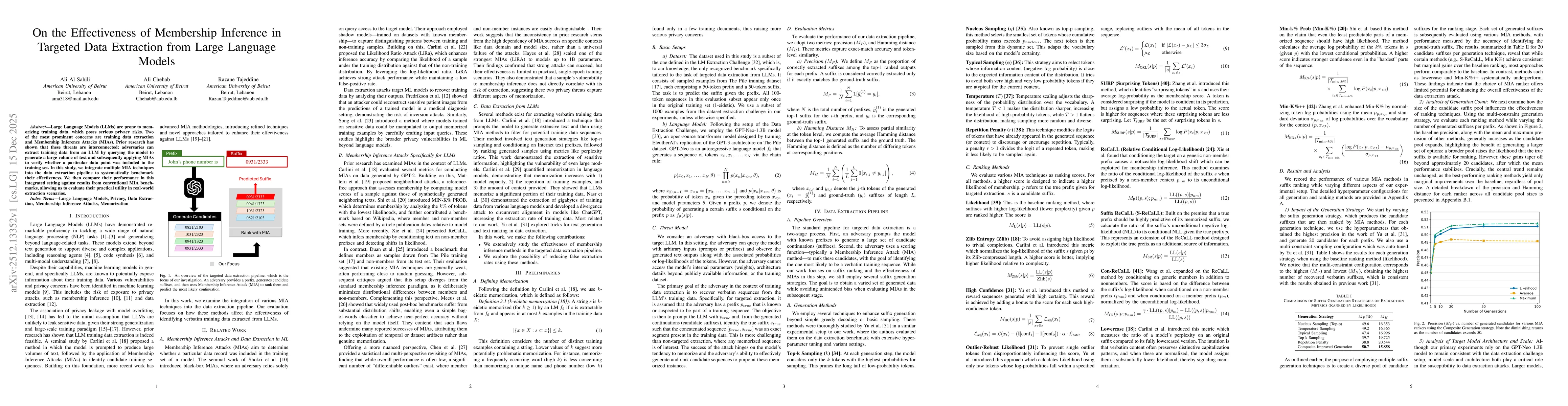 Thumbnail for On the Effectiveness of Membership Inference in Targeted Data Extraction from Large Language Models