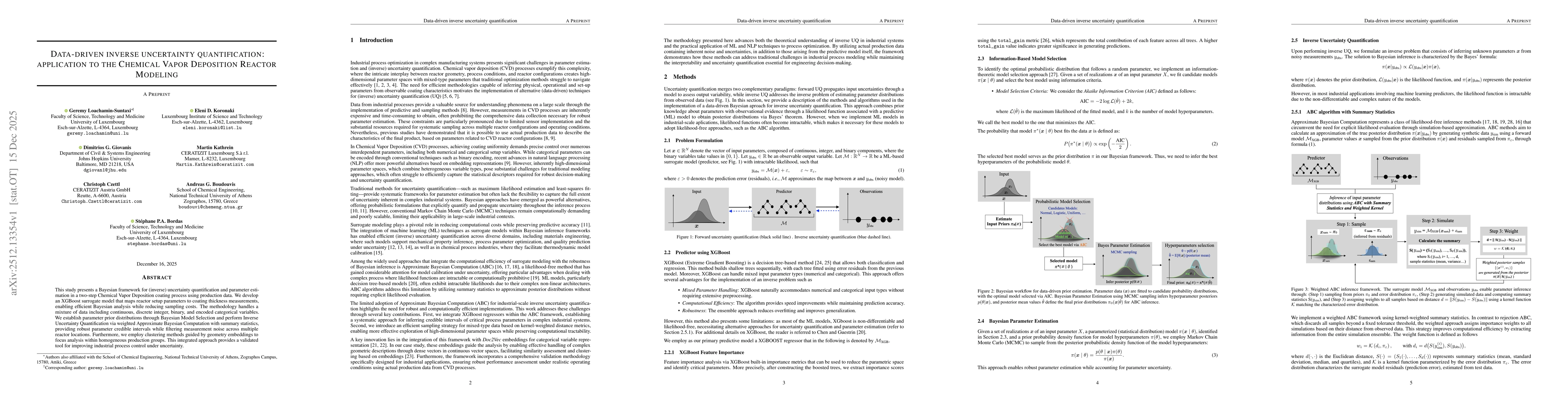 Thumbnail for Data-driven inverse uncertainty quantification: application to the Chemical Vapor Deposition Reactor Modeling