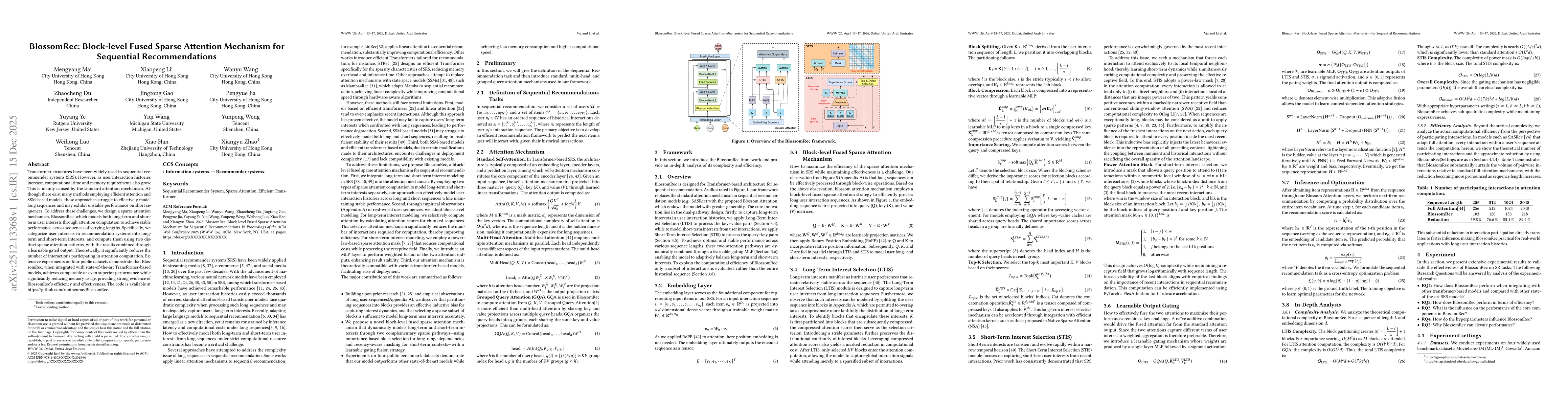 Thumbnail for BlossomRec: Block-level Fused Sparse Attention Mechanism for Sequential Recommendations