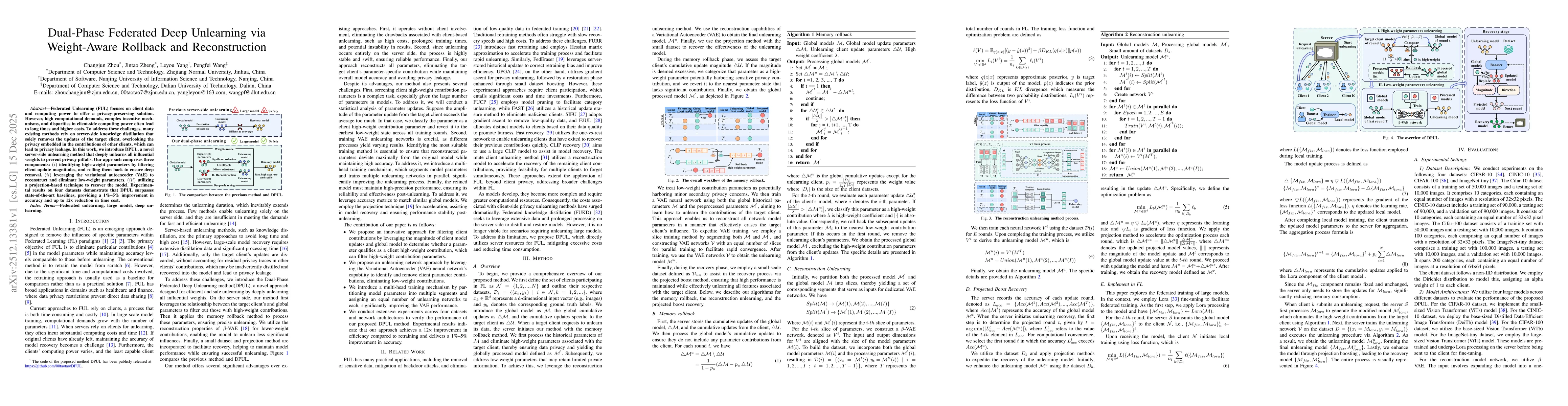 Thumbnail for Dual-Phase Federated Deep Unlearning via Weight-Aware Rollback and Reconstruction