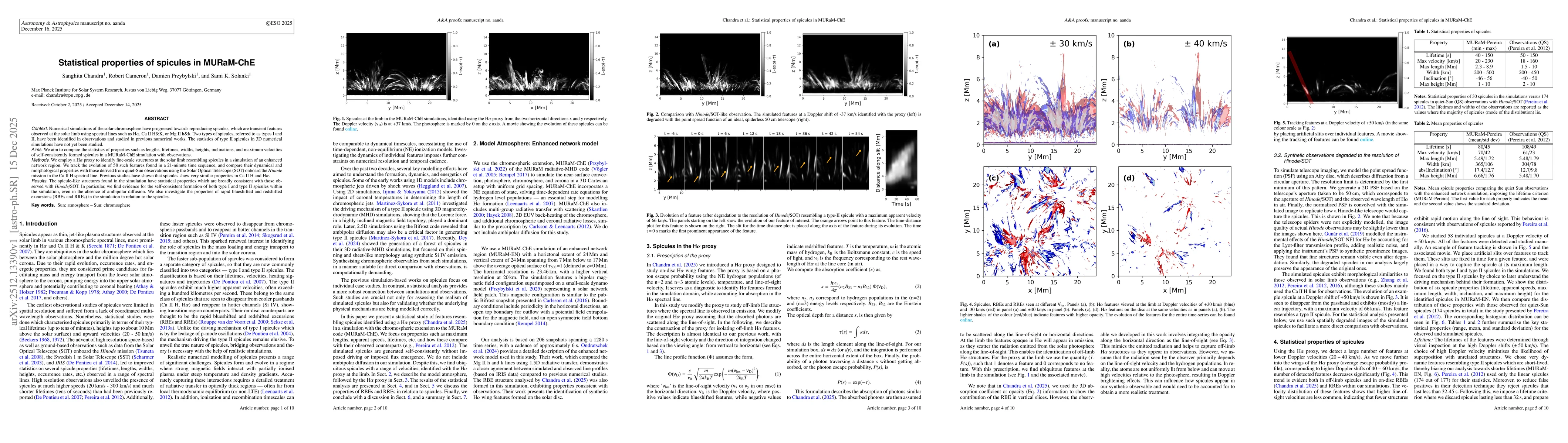 Thumbnail for Statistical properties of spicules in MURaM-ChE