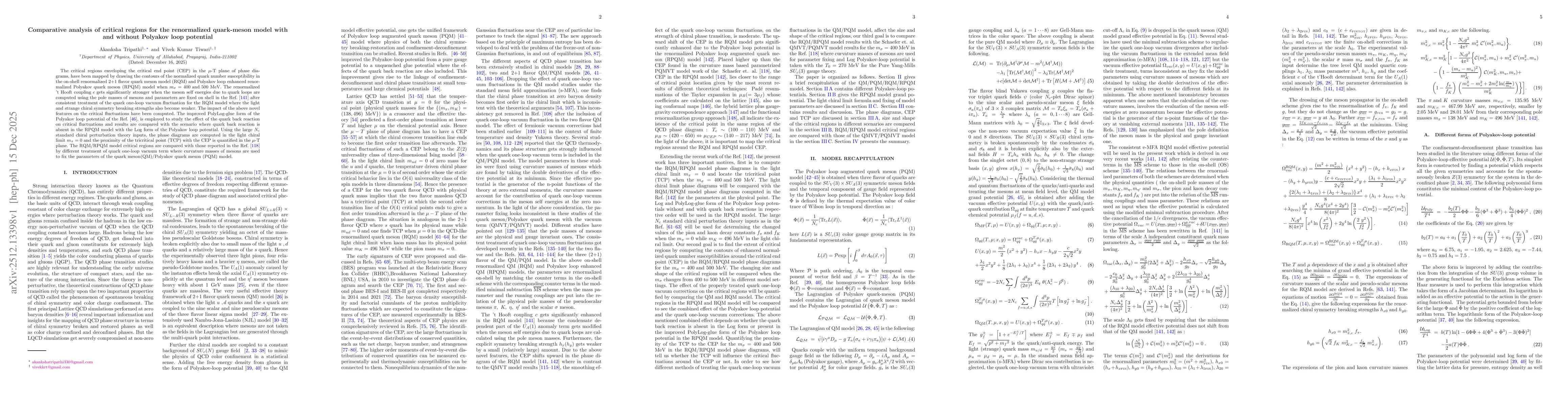 Thumbnail for Comparative analysis of critical regions for the renormalized quark-meson model with and without Polyakov loop potential