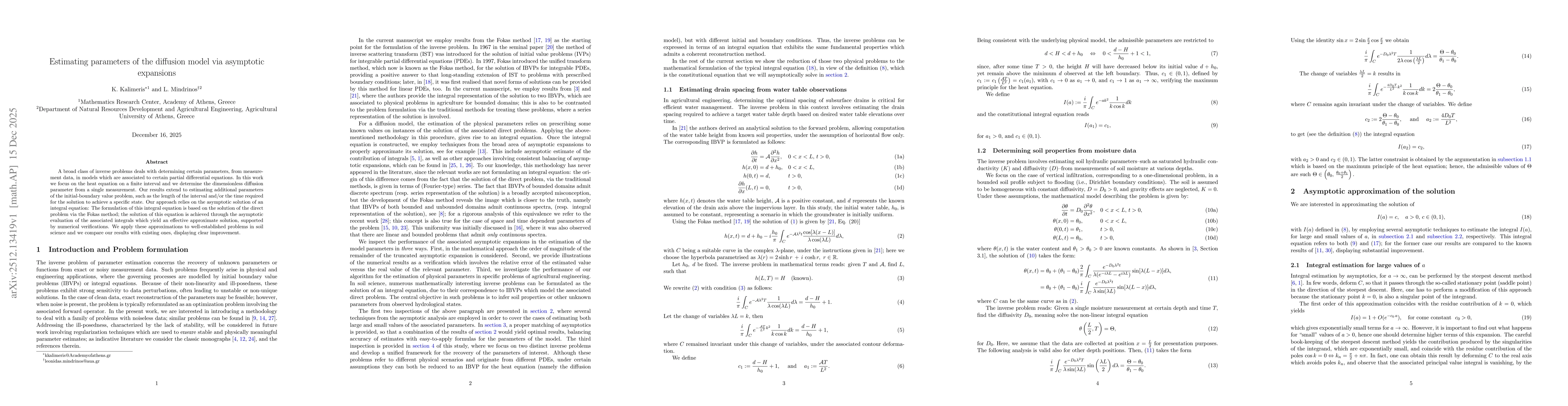 Thumbnail for Estimating parameters of the diffusion model via asymptotic expansions