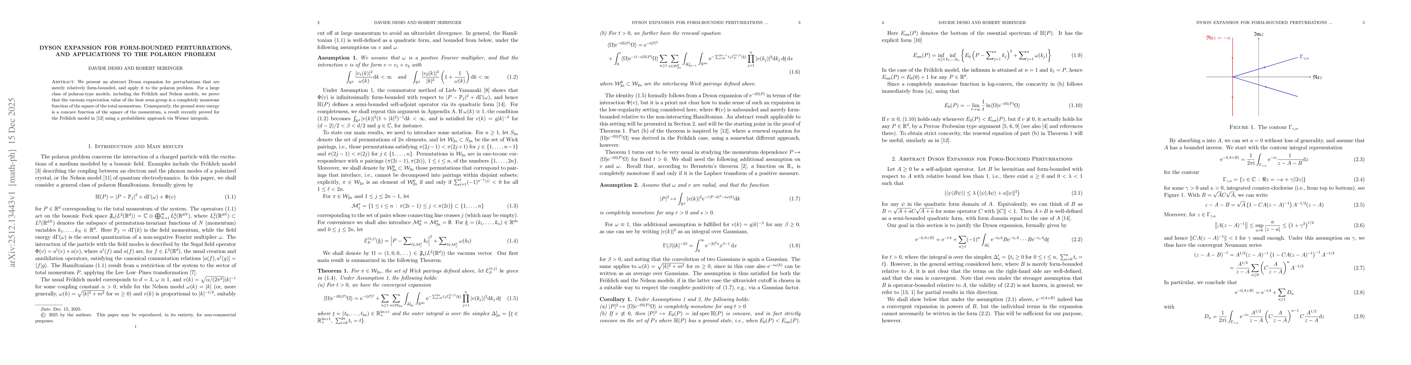 Thumbnail for Dyson expansion for form-bounded perturbations, and applications to the polaron problem
