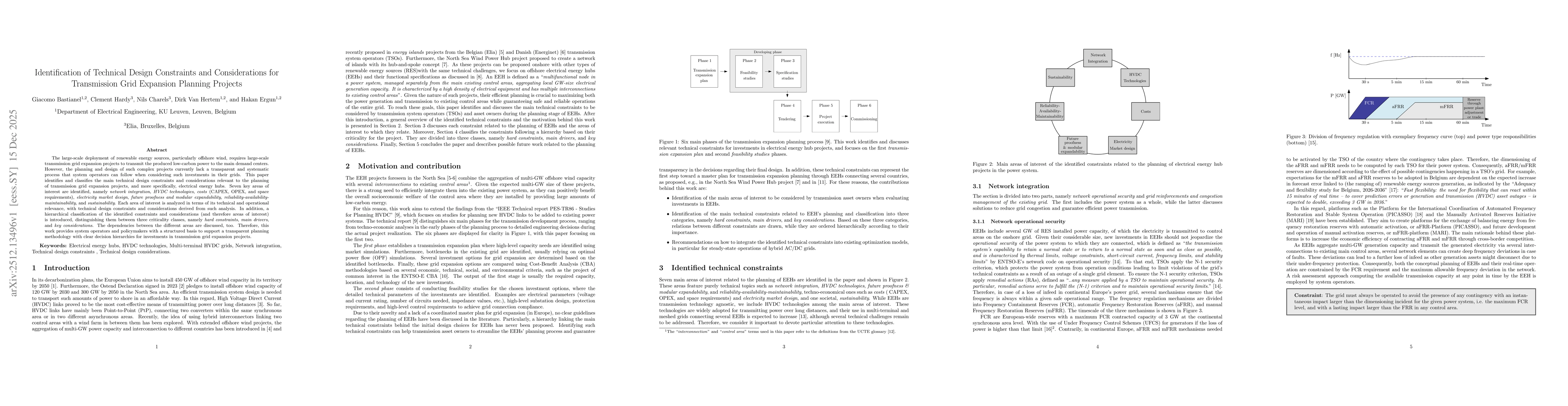 Thumbnail for Identification of Technical Design Constraints and Considerations for Transmission Grid Expansion Planning Projects
