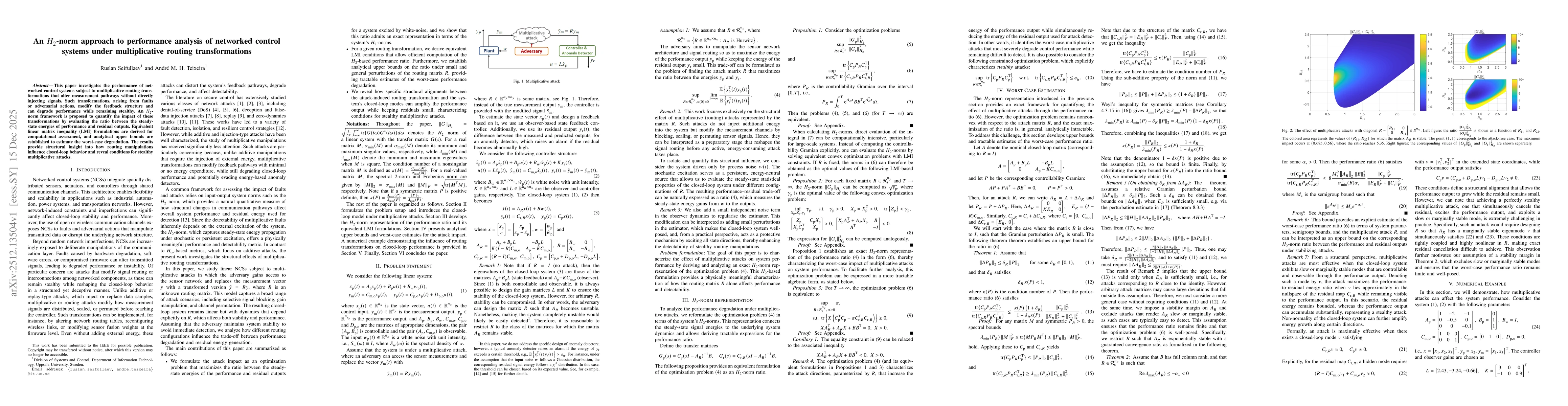 Thumbnail for An $H_2$-norm approach to performance analysis of networked control systems under multiplicative routing transformations