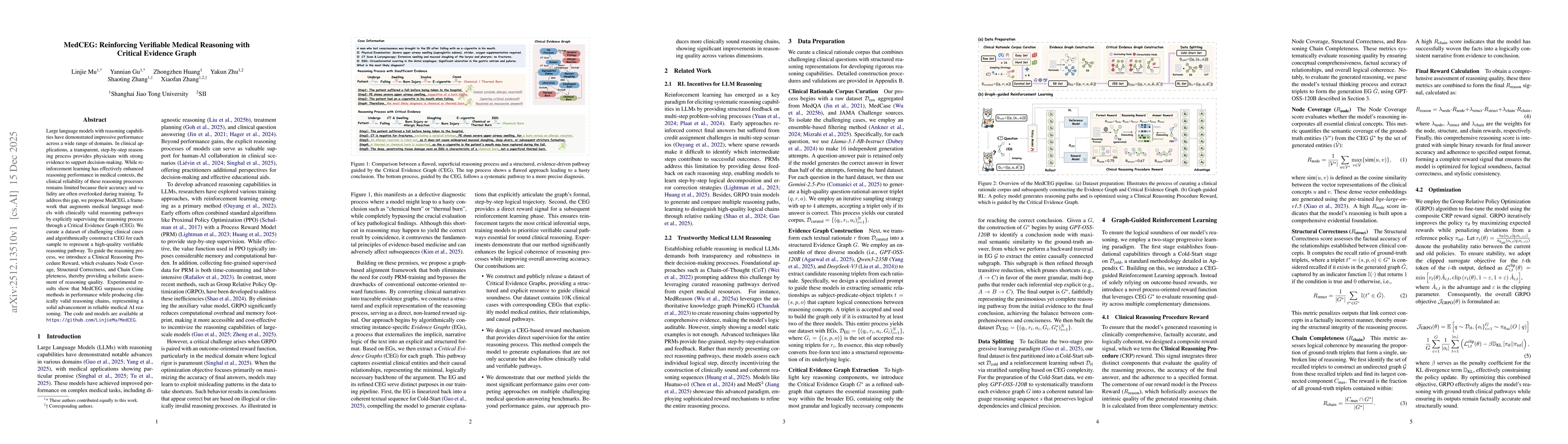 Thumbnail for MedCEG: Reinforcing Verifiable Medical Reasoning with Critical Evidence Graph