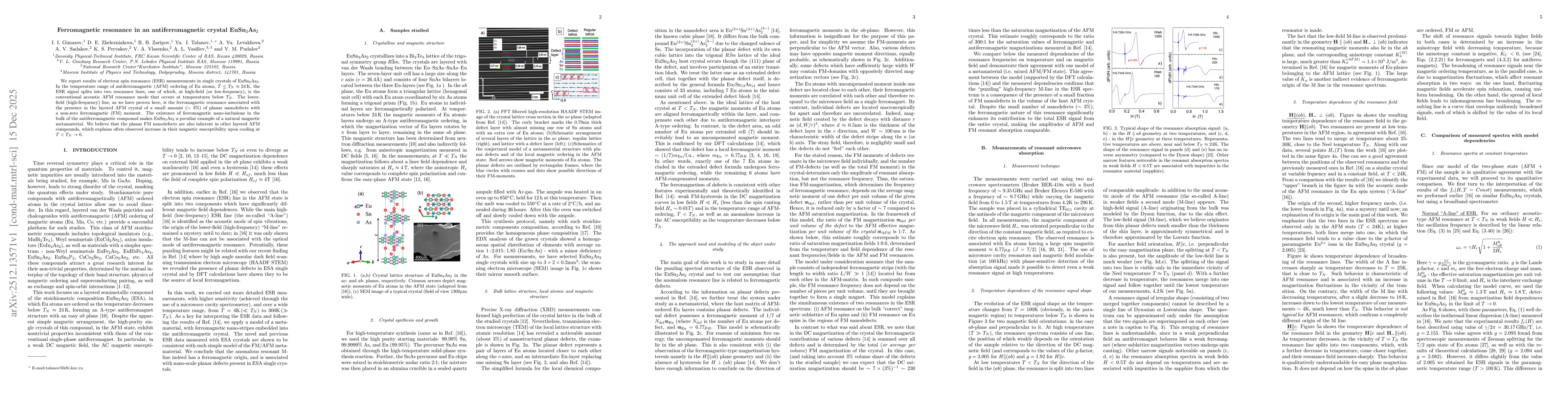 Thumbnail for Ferromagnetic resonance in an antiferromagnetic crystal EuSn$_2$As$_2$